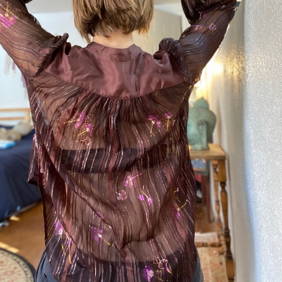 Free People Flowy Sheer Flower Blouse - Picture 2 of 7